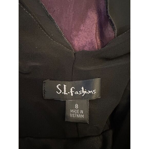 Whimsigoth Black Purple Midi Dress Size 8 - Picture 5 of 8